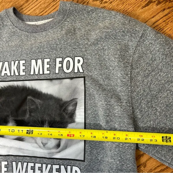 U.S Vintage | Cat Sweatshirt Gray Size L - Image 8