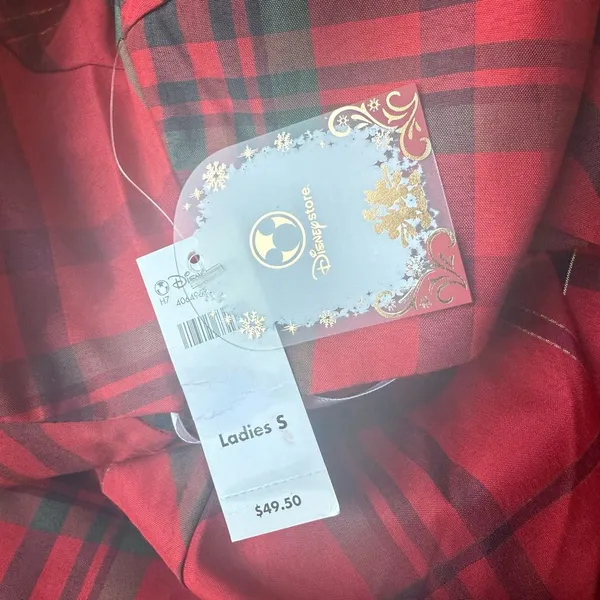 NWT Disney Red Plaid A-Line Skirt S satin taffeta toule christmas 28”waist - Image 7