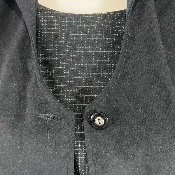 Vintage Sag Harbor black patterned dress maxi dress jacket suit size petite 10P - Image 3