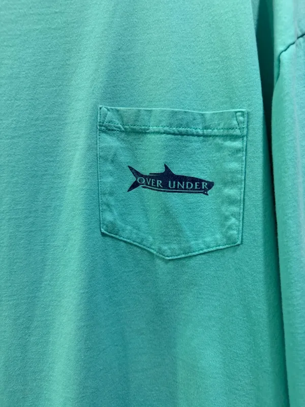 Over Under Short Sleeve Logo Pocket Tee Blue-Green - Image 3