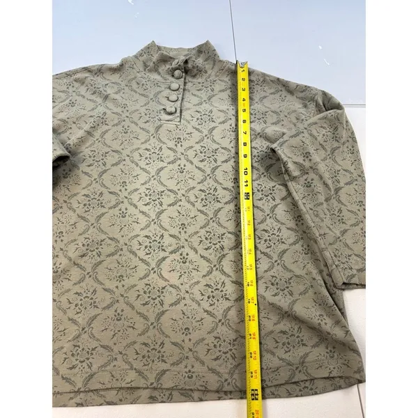 OBR Mock Neck Long‎ Sleeve Floral Button Up Top Small Vintage - Image 5