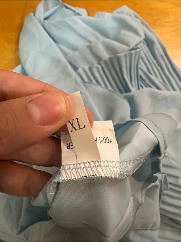 Ice Blue Ruffle Mermaid Pleated Maxi Dress with Adjustable Straps XL NWOT - Image 7