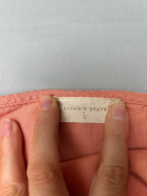 Altar’d State Pink Linen Blend Mini Dress Large Cottagecore Boho Feminine - Image 5