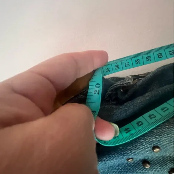 VINTAGE denim leopard lined vest beading studded reworked SIZE LARGE Coachella‎ - Image 7
