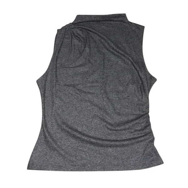 Veronica Beard Mylie Sleeveless Ruched Wool Blend Top Heather Gray Large - Image 4