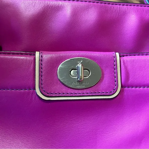 Kate Spade Hampton Road Leather Berry Pink Structured Tote 16"x14”x5” Large - Image 2