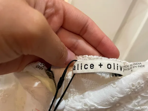 Alice + Olivia Dress Mini Sleeveless white lace sundress size 4 - Image 7