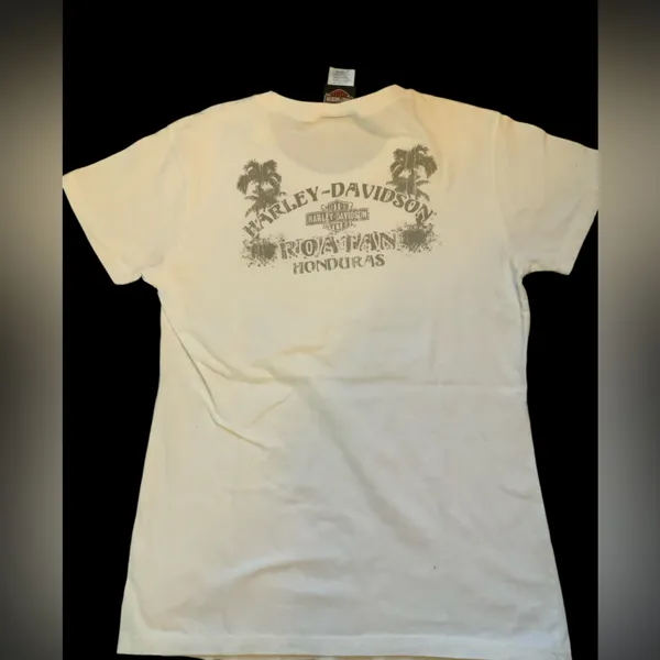 Harley-Davidson White Tee Honduras Roatan - Image 2