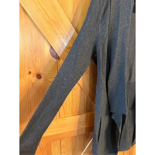 WHBM White House Black Market Women’s Long Gray Cardigan Knit Sweater Sz Small ( - Image 2