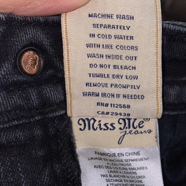 Miss Me Skinny Jeans Style no: MY736253 Color: BLK 01‎ Inseam 30 - Image 12