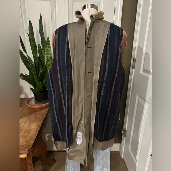 Vintage Barn Coat Corduroy‎ Collar Plaid Lining Size 12 - Image 13
