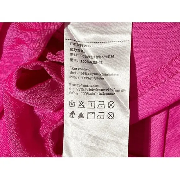 ASOS‎ Urban Revivo Pink Long Sleeve Slinky Mini Ruched Side Dress Size 6 - Image 7
