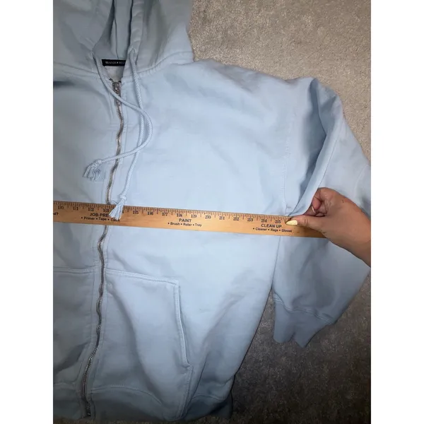 Brandy Melville Christy Hoodie Oversized Full Zip Womens One Size Light Blue - Image 8