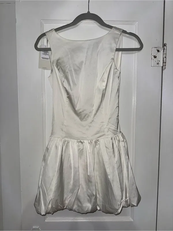 Abercrombie White Sleeveless Open-Back Mini Dress - Image 3