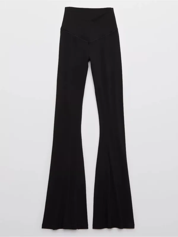 Aerie Offline Real Me High Waisted Crossover Super Flare Legging Black - Image 5