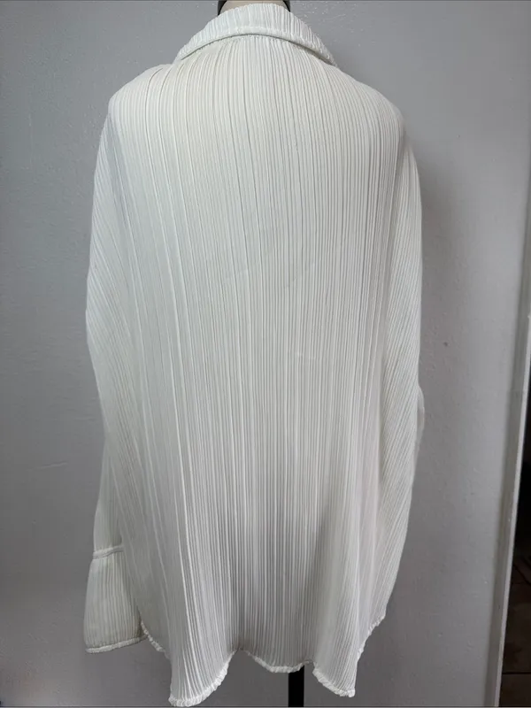 Good American Always Fits Plisse Blouse Size 1/2 Medium - Image 6