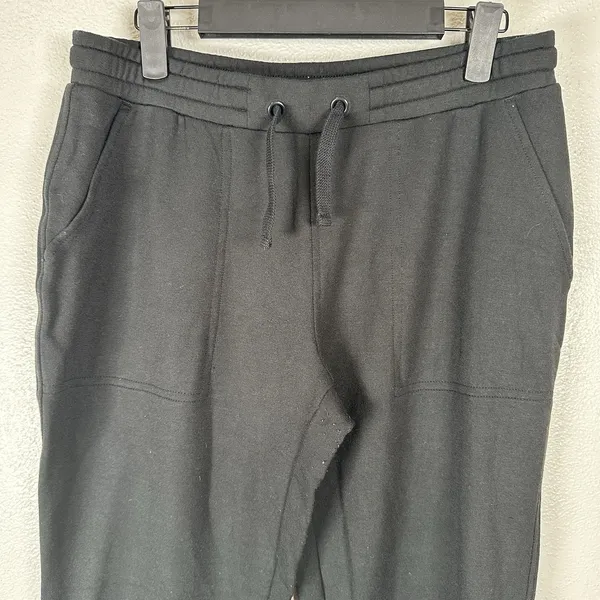 Quince Supersoft Fleece Joggers Womens Size Small Black Pants Lounge Athleisure - Image 2