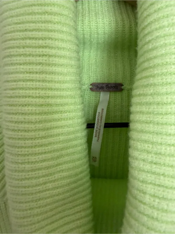 Free People Softly Structured Lime Green Turtleneck XS - Image 3