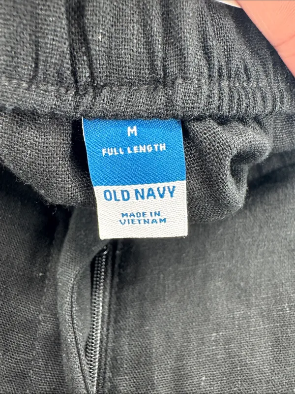 Old Navy Black Extra High-Rise Full Length Pants linen blend M new neutral - Image 8