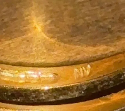 Vintage NV Signed Paved Crystal Band Ring Gold - Image 5