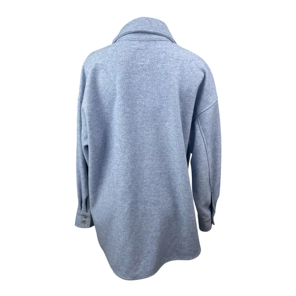 H&M Women's Blue Marled Collared Long Sleeve Button Down Shacket Coat Jacket M - Image 3