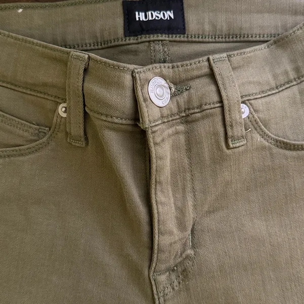 Hudson Jeans Natalie Super Skinny Ankle Olive Green Mid Rise - Image 3