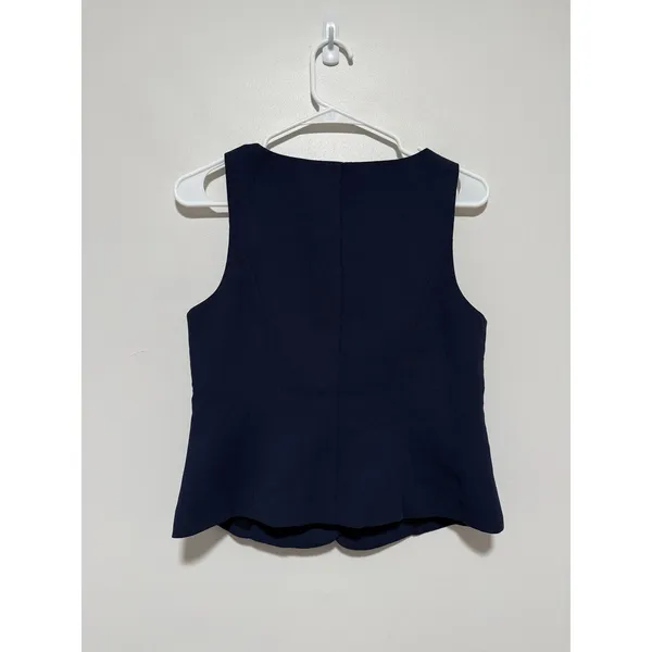 J. Crew NWT Scoopneck vest in drapey crepe Navy Blue Size 2 - Image 5