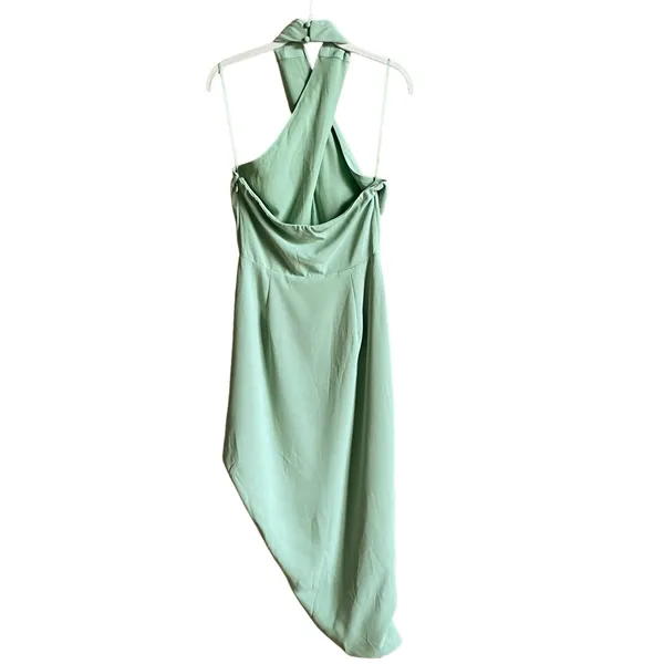 Astr Jodie Dress Mint Size Medium Asymmetrical Crisscross Strap Keyhole Wedding - Image 3