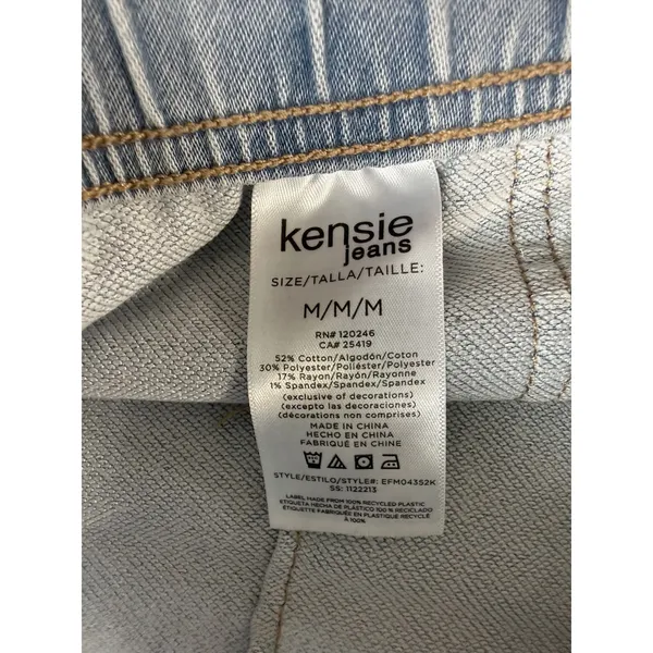 Kensie Jeans High‎ Rise Wide Leg Pull On Denim Pants Logan Blue Medium NEW - Image 8
