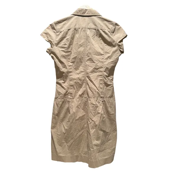 Ralph Lauren Vintage Khaki Safari Shirt Dress Utility‎ Button Front Size 10 Y2K - Image 2