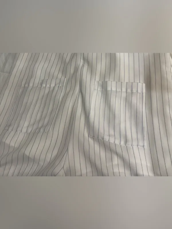 Le Lis White Romper Shorts with Thin Blue Stripes - Image 6