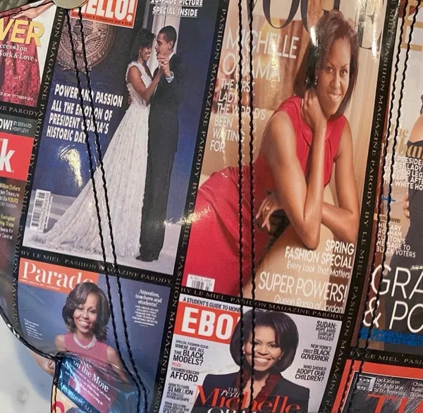 Michelle Obama Barack Obama Glossy Magazine Cover Satchel Purse Bag President - Image 4