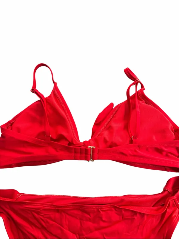 Kona Sol Women's Red Front Tie Bikini Two Piece Swimsuit Set Size XL - Image 5