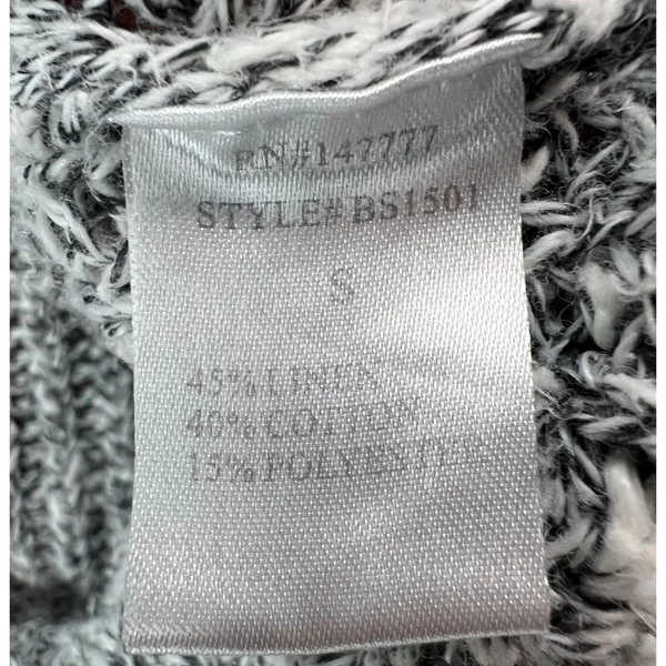 Lazy Sweater Ribbed‎ Knit Cardigan S Gray Dolman Linen Blend Chunky Relaxed - Image 13