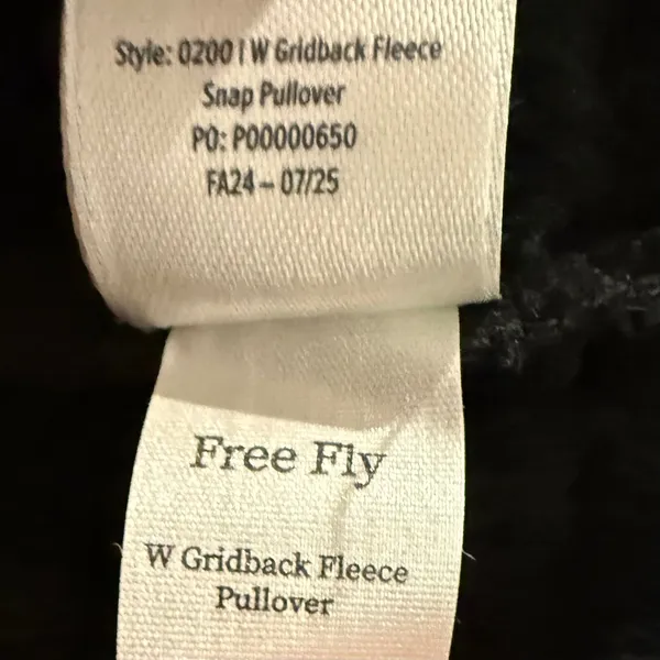 Free Fly Gridback‎ Fleece Snap Pullover Womens XS Black WGBFSP-300-XS New - Image 10