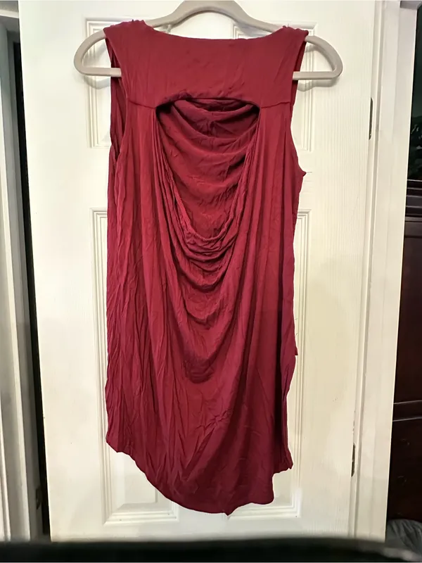 Saks 5th Avenue Burgundy Cowl Neck Sleeveless Tunic - Image 3