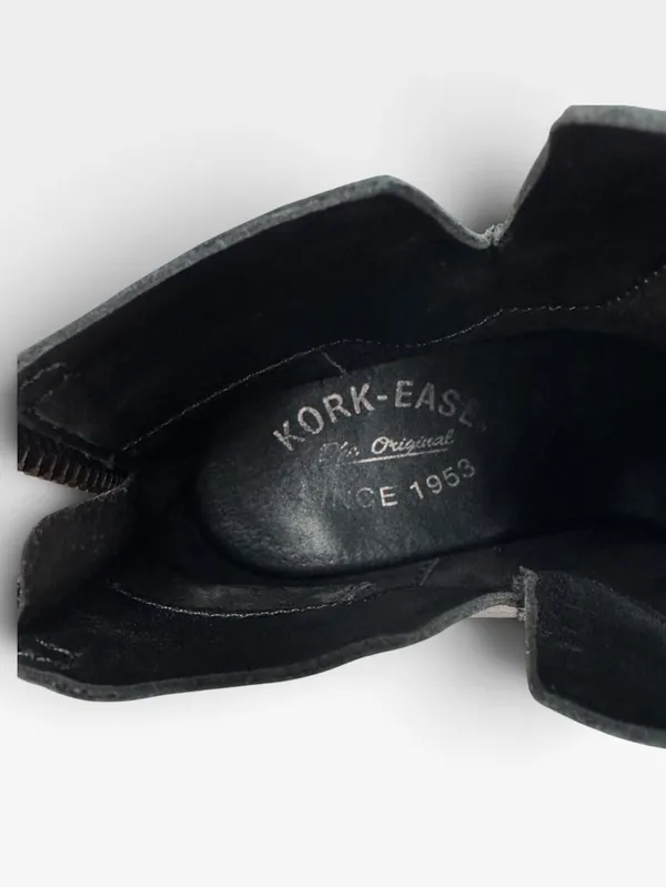 Kork-Ease Chandra Size 6.5M Black Leather Stacked Heel Booties - Image 6