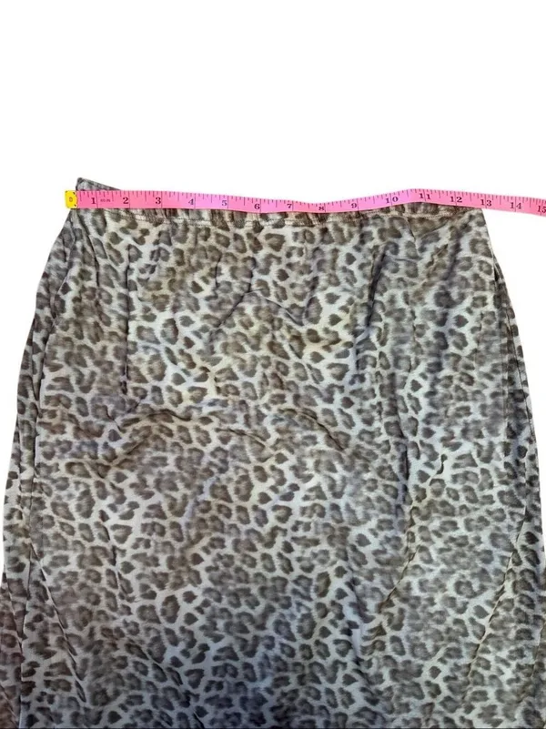 See You Monday Light Leopard Print MIDI Skirt XL - Image 3