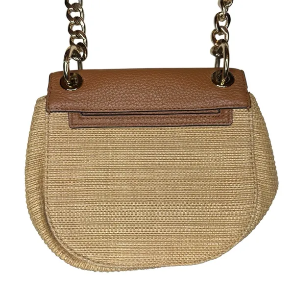Michael Kors Crossbody Neutral Woven Leather‎ Small Shoulder Bag Chain Strap - Image 3