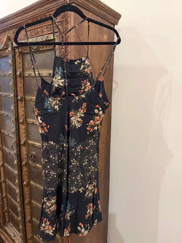 Free People Intimately Crescent Spaghetti Strap Printed Slip Dress NWT - Image 3