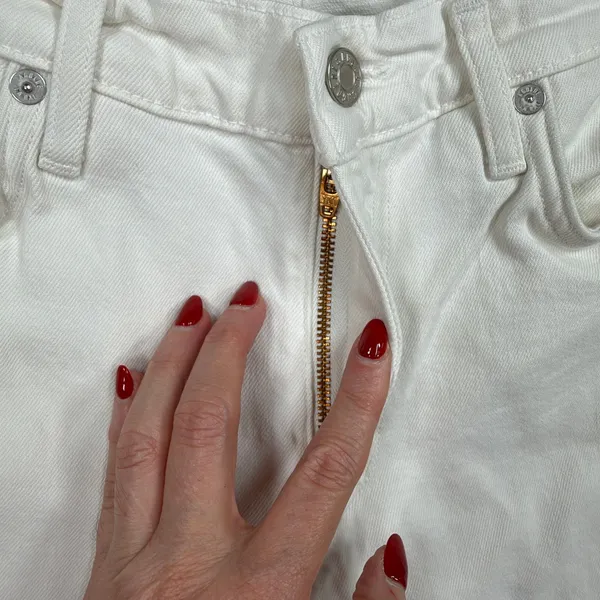 Agolde 27 Toni Slim Straight Jeans White Stretch Denim A133-1085 Minimalist - Image 5