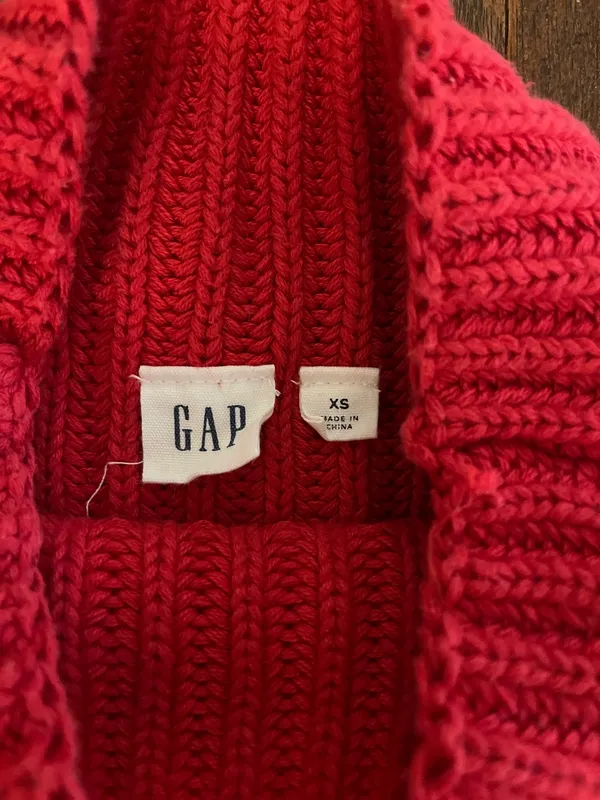 GAP Red Mock Neck Chunky Knit Sweater - Image 2