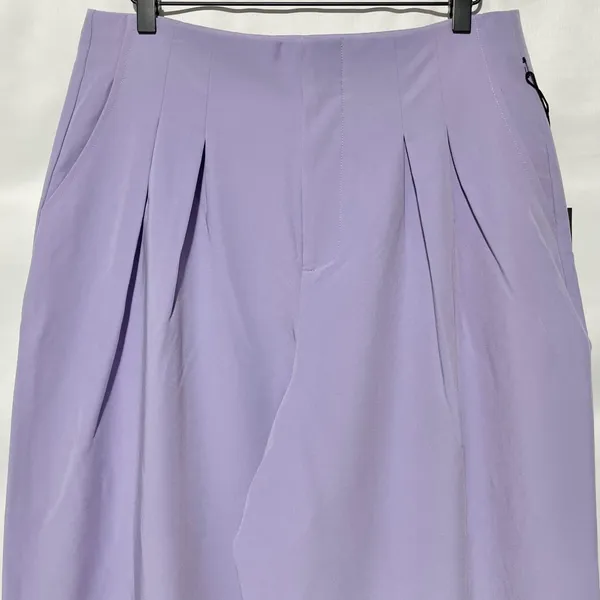 New Kathy Ireland Pleated Wide Leg Trousers Pants Wisteria Purple Size 12 - Image 9