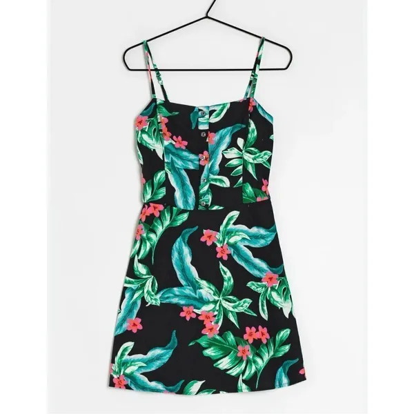 Womens Hollister Tropical Palm Print Sleeveless Dress - Sz M - Image 3