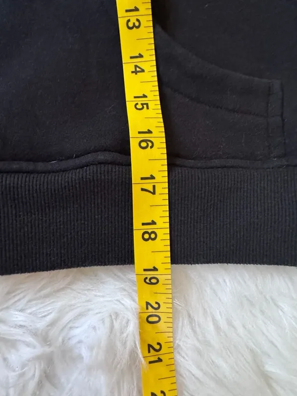 Black Half-Zip Funnel Neck Cropped Sweatshirt with Thumbholes size 8 or M - Image 8