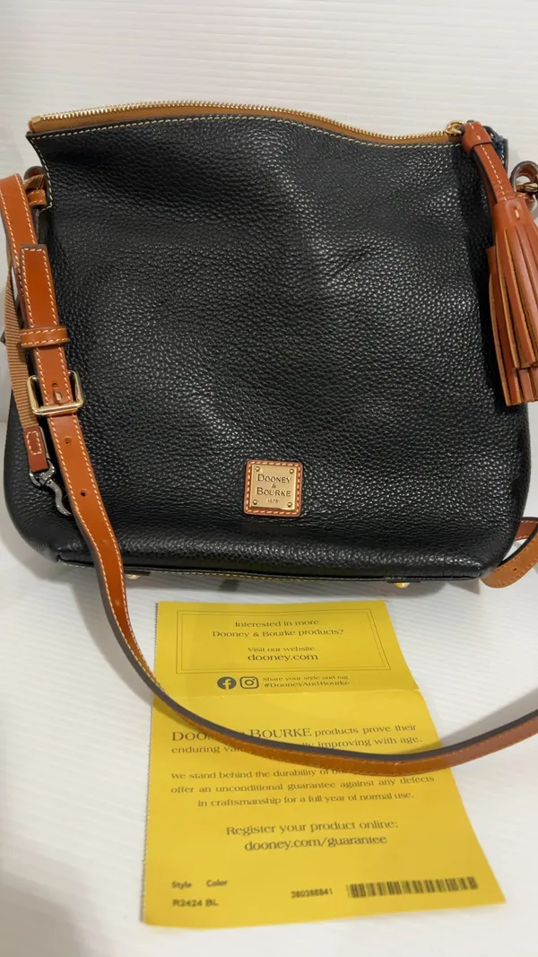 Dooney & Bourke Black Pebbled Leather Crossbody Bag - Image 4
