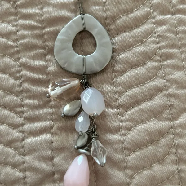 Lia Sophia Long Necklace boho charms dangle silver - Image 3