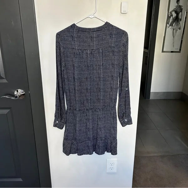 Joie Women’s Soft Acey Printed Roll Tab Mini Dress Navy/White XS - Image 6