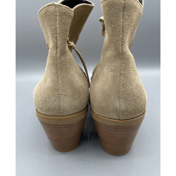 Rebecca Minkoff Womens Tan Suede‎ Ankle Boots 9.5 Bootie Heel Career Casual - Image 3