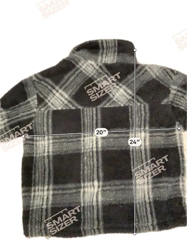 Thread and Supply Women's Jacket Small Plaid Flannel Black White Collared Pocket - Image 3
